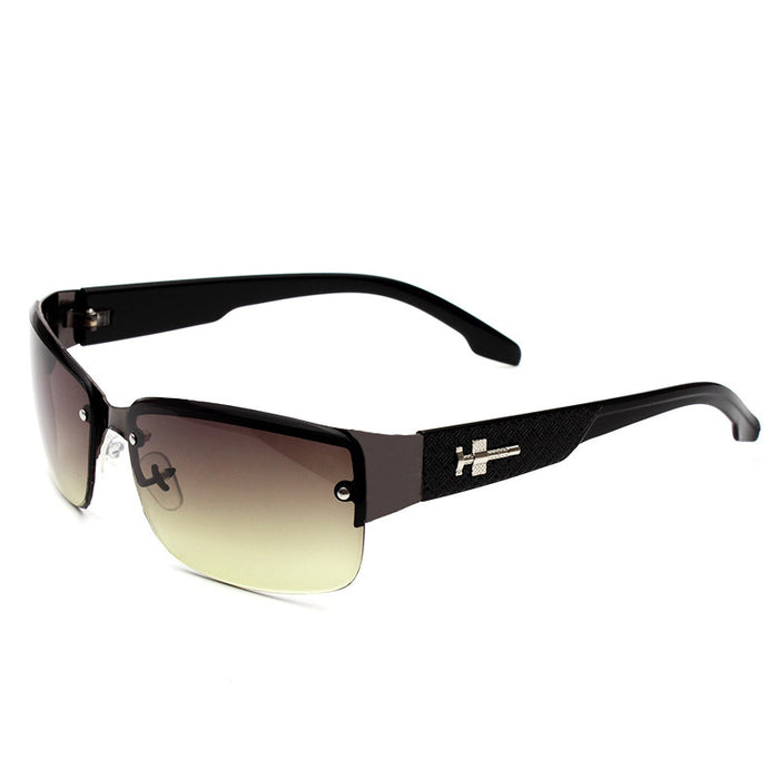 Wholesale Men's Metal Frameless Sheet Sunglasses Square Riding Shade JDC-SG-FuL001