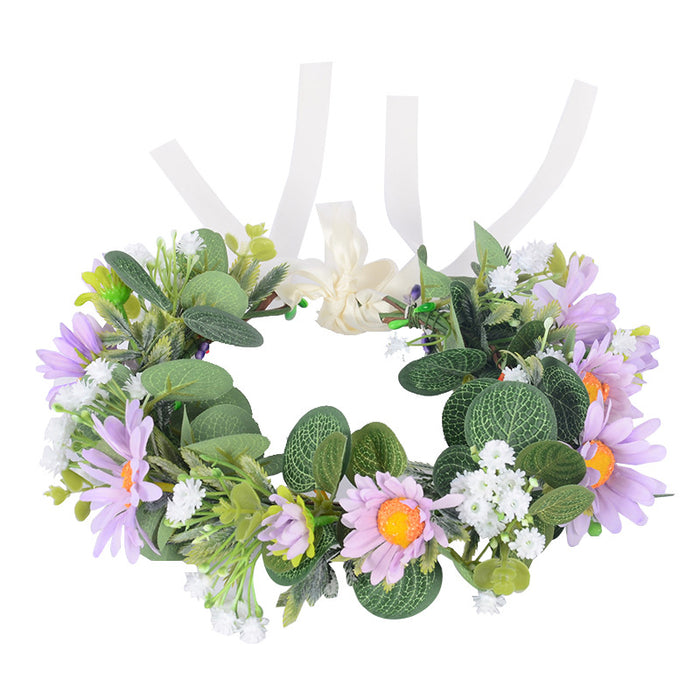 Wholesale Headband Fabric Simulation Gypsophila Eucalyptus Eucalyptus Leaf Garland JDC-HD-WeiH001