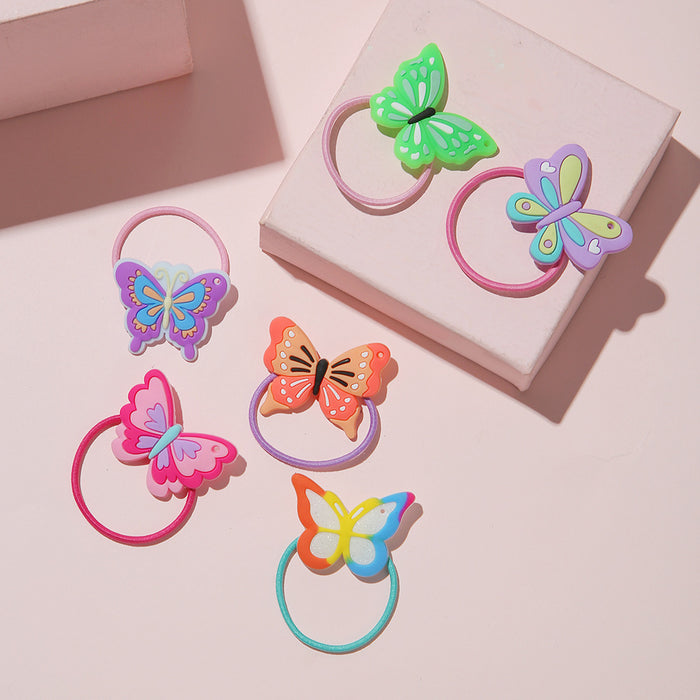 Wholesale Hair Scrunchies PVC Elastic Band Cute Cartoon Butterfly 20pcs (M) JDC-HS-KShou001