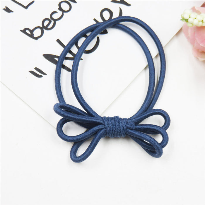 Wholesale Simple 6 Colors 2 in 1 Knotted Girls Rubber Bands JDC-HS-Junm003