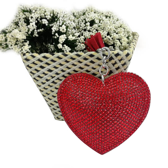 Llavero de aleación de corazón de diamante al por mayor JDC-KC-Huisen001