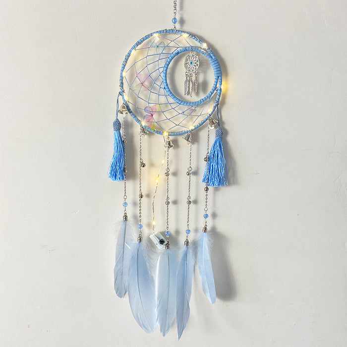 Wholesale high-end feather dreamcatcher ornaments hand-woven wind chimes MOQ≥2 JDC-DC-MYing011