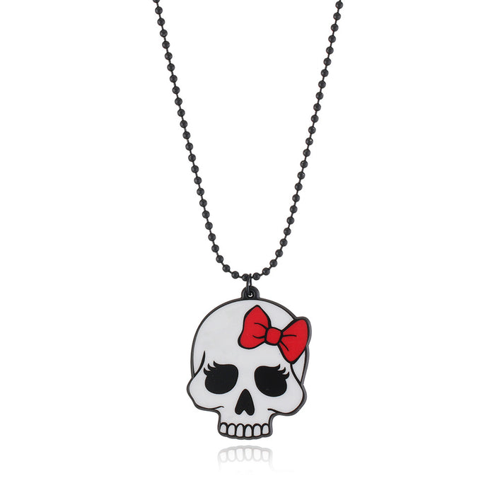 Wholesale Plastic Resin Skull Plate Necklace MOQ≥6 JDC-NE-SNi001