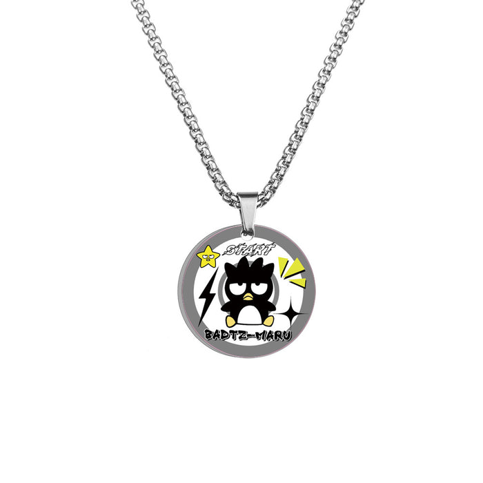 Wholesale Necklace Stainless Steel Cute Cartoon Round Color Printing MOQ≥2 (S) JDC-NE-HuanYu007