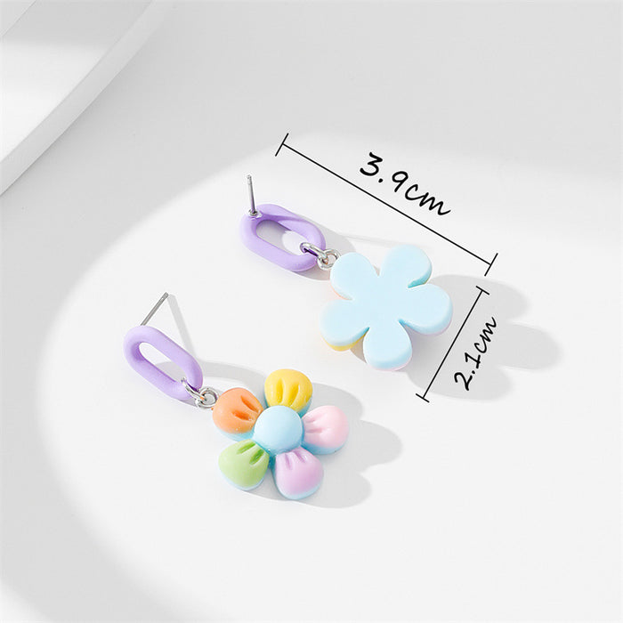 Wholesale Earrings Color Flowers Acrylic 3D Cute JDC-ES-GuTe019