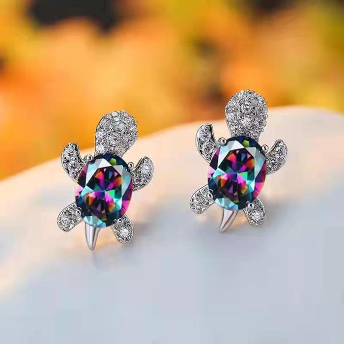 Wholesale Turtle Alloy Diamond Earrings MOQ≥2 JDC-ES-JYS001