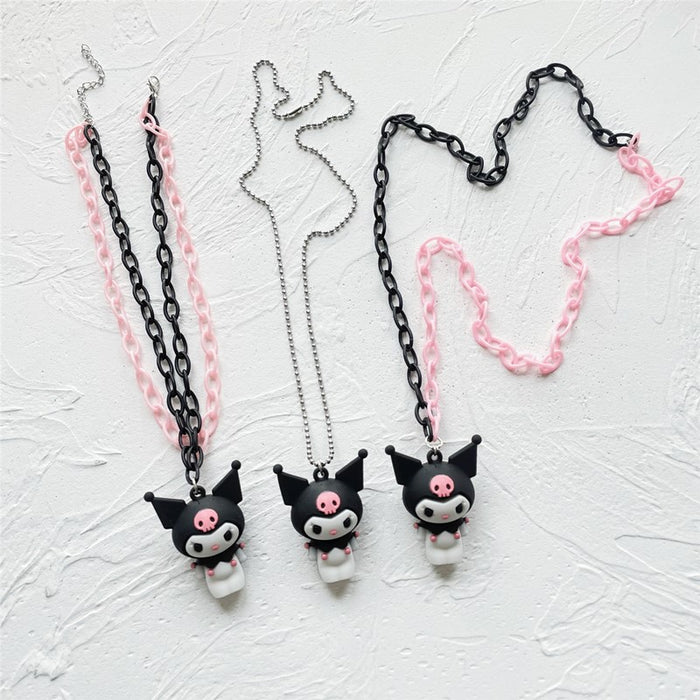 Wholesale Necklace Resin Cute Beige Pink Black Necklace (S) JDC-NE-Wenhua005