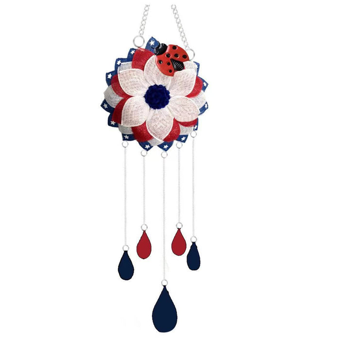 Wholesale 4th of July Independence Day Seven Star Ladybug Wind Chime Decorations MOQ≥2 JDC-DC-MinD001