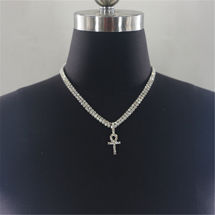 Wholesale Rhinestone Cross Alloy Necklace JDC-NE-BYC002