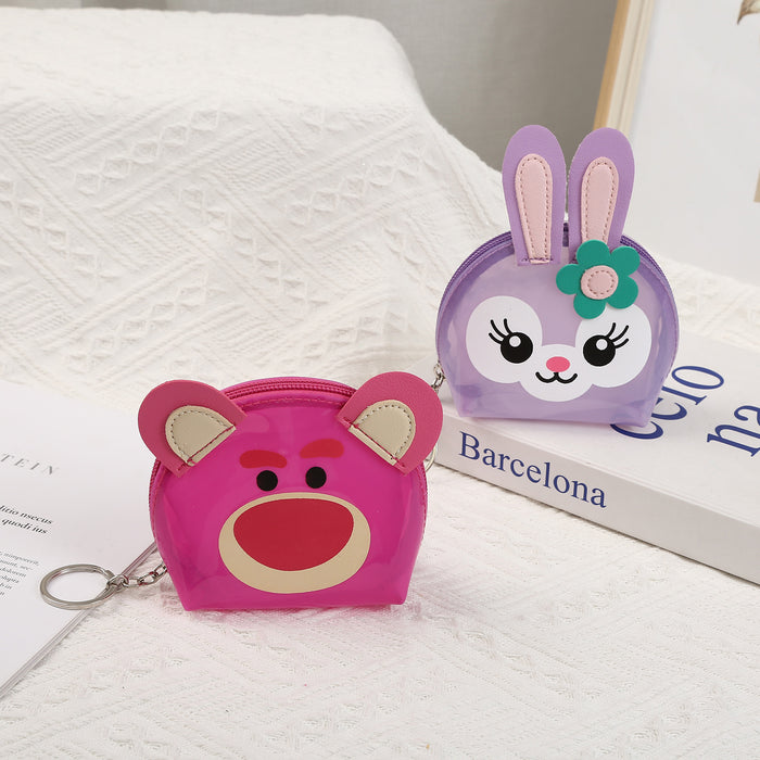 Wholesale random keychain wallets cartoon cute animal pvc coin purse coin bag MOQ≥3 JDC-KC-XiaoKe002