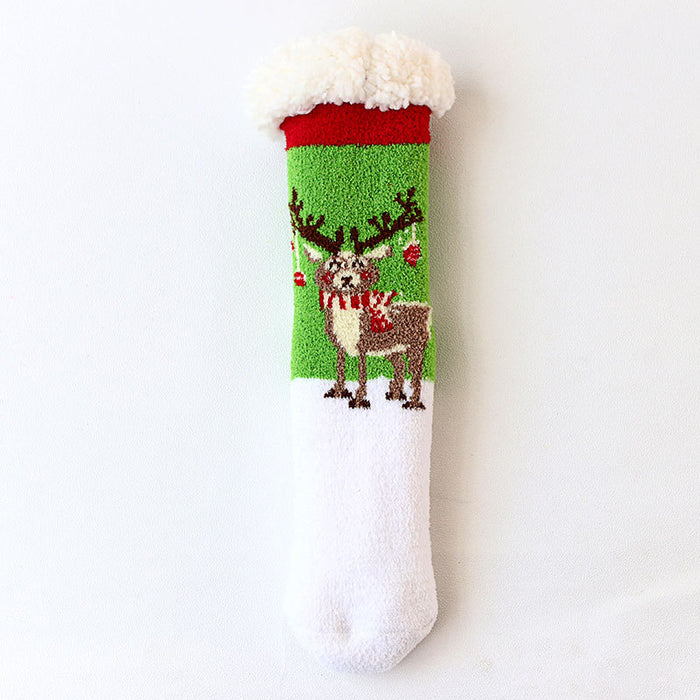 Wholesale socks cartoon christmas socks snowman stuffed animal MOQ≥3 JDC-SK-FNiu001