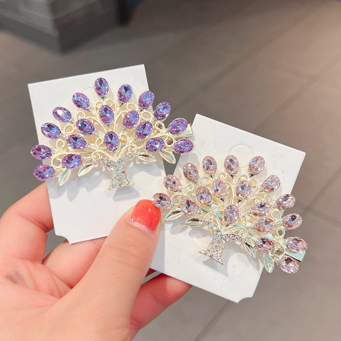 Wholesale hairpin alloy rhinestone tree JDC-HC-LanD006