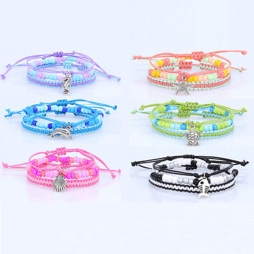 Jewelry WholesaleWholesale Hand Braided Bracelet Anklet Beaded JDC-AS-Yh010 Anklet 益烨 %variant_option1% %variant_option2% %variant_option3%  Factory Price JoyasDeChina Joyas De China