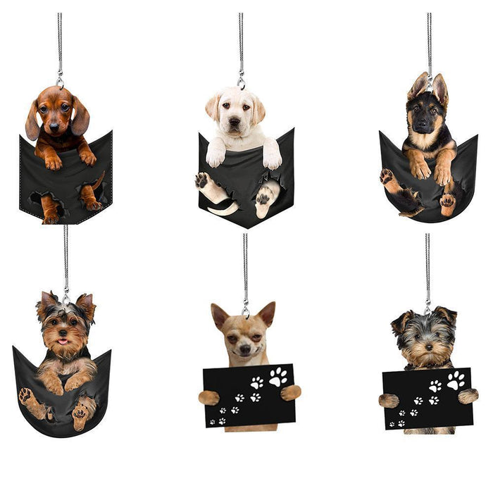 Wholesale Car Accessories Acrylic Creative Cute Pocket Puppy Pendant MOQ≥5 JDC-CA-YunS001