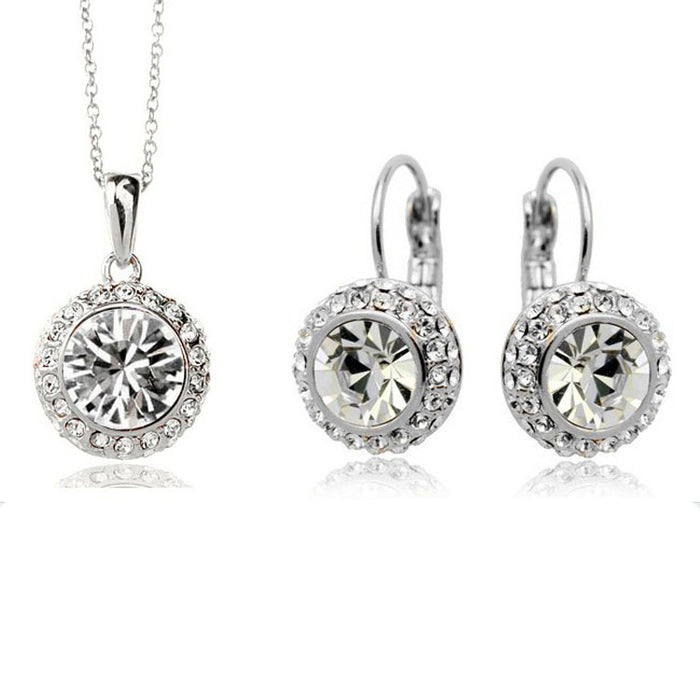 Wholesale Rhinestone Alloy Necklace Earring Set JDC-ES-Yaqian001