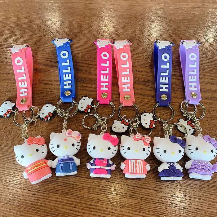 Wholesale Keychain Silicone Cute Cartoon Cat MOQ≥2 (M) JDC-KC-JBao002