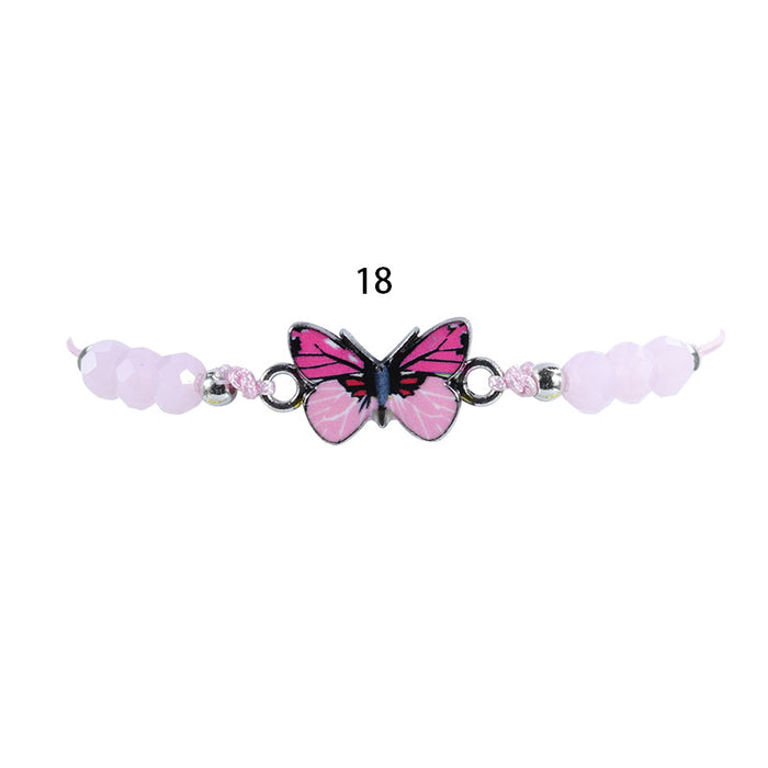 Wholesale Crystal Beaded Colorful Butterfly Bracelet JDC-BT-Yiye025