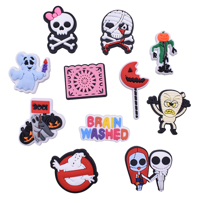 Wholesale Croc Charms Random 100pcs Cartoon Cute PVC DIY Accessories (M) Halloween JDC-CCS-XinQ020