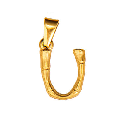 Wholesale Bamboo Three-dimensional Titanium Steel Plated 18K Gold Pendant MOQ≥2 JDC-PT-QianJ001