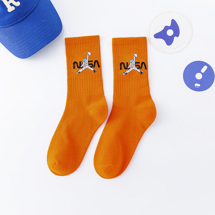 Wholesale Sock cotton astronaut trapeze joint breathable sweat MOQ≥5 JDC-SK-FuW001