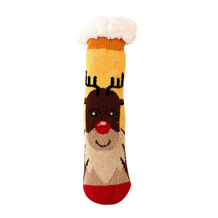 Wholesale socks cartoon christmas socks snowman stuffed animal MOQ≥3 JDC-SK-FNiu001