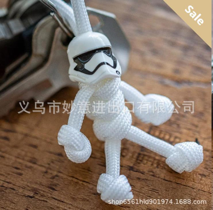 Wholesale Black Biker Buddy Paracord Polyester Keychain (M) MOQ≥5 JDC-KC-MiaoY011