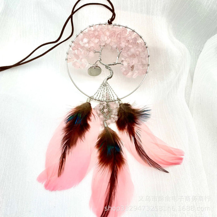 Wholesale Natural Crystal Gravel Tree of Life Dreamcatcher MOQ≥2 JDC-DC-SuYu001