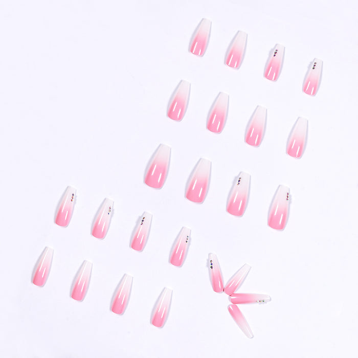 Wholesale Gradient Pink Rhinestone Wear Nail Art Finished Products  JDC-NS-LFan011