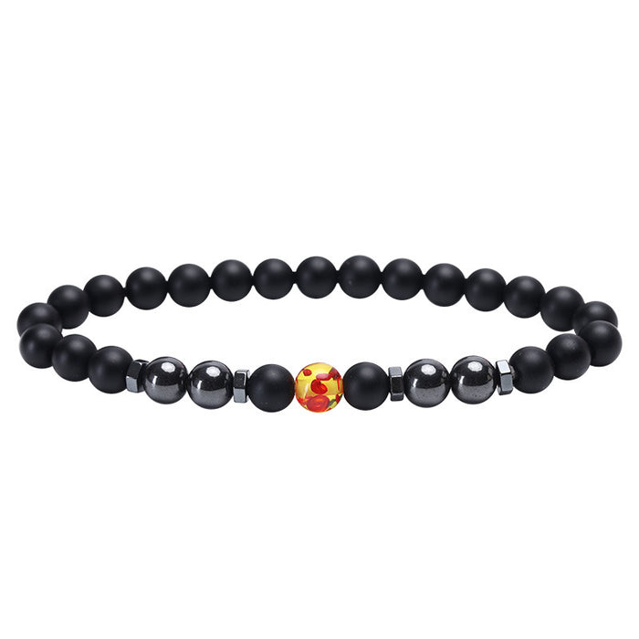 Wholesale Frosted Black Bead Magnet Anklet Retro Alabaster Color Stone Magnetic Anklet JDC-AS-JIai005