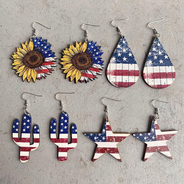 Wholesale 2pair/pack earrings star hat earrings american flag earrings JDC-ES-heyi010