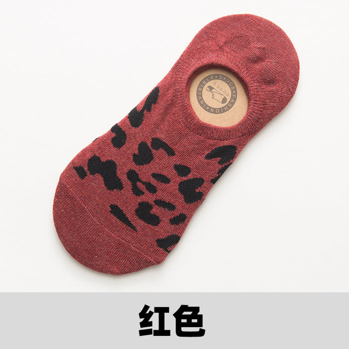 Jewelry WholesaleWholesale Leopard Print Cotton Women Invisible Socks Short Socks JDC-SK-JiaF001 Sock 嘉菲 %variant_option1% %variant_option2% %variant_option3%  Factory Price JoyasDeChina Joyas De China