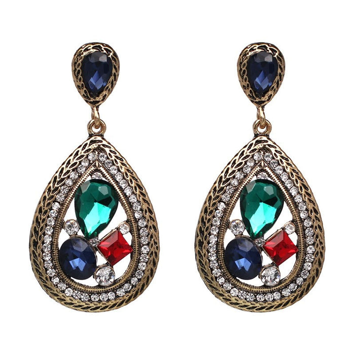 Pendientes de diamantes de agua de agua vintage al por mayor JDC-ES-Lium053