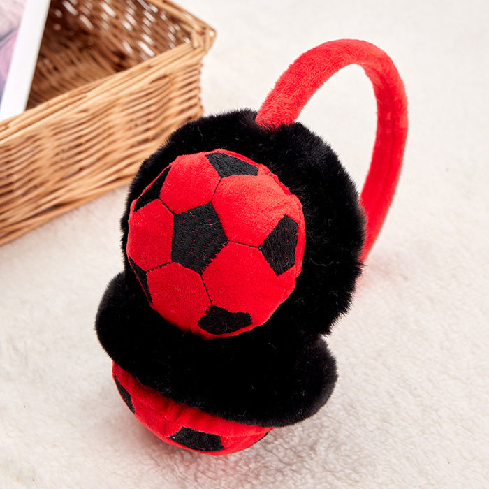 Wholesale Earmuff Plush Warm Cartoon Football Kids Retractable JDC-EF-JiaH007