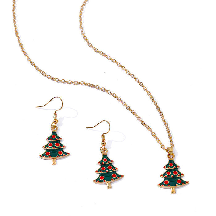 Wholesale Necklaces Alloy Christmas Collection Necklace Earrings Set MOQ≥2set JDC-NE-KaiWei001