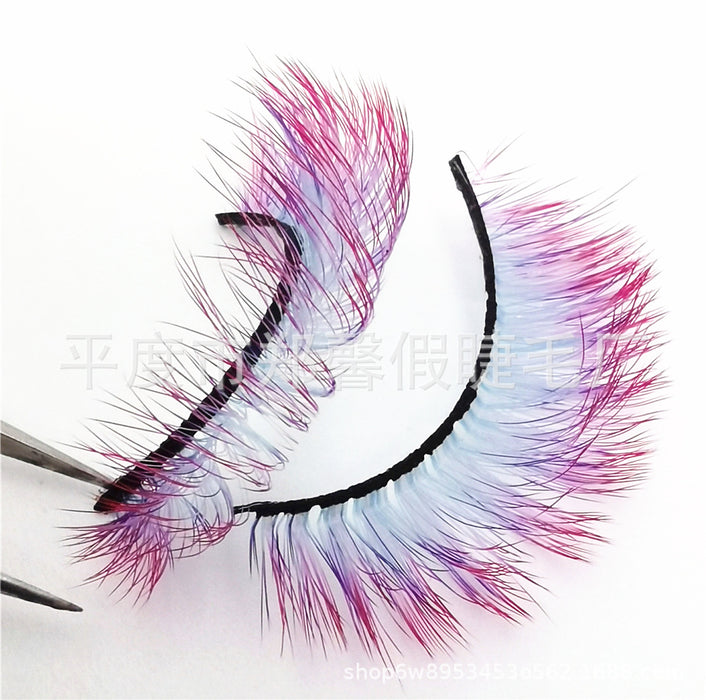 Wholesale Gradient Color Imitation Mink False Eyelashes Single Pair Pack MOQ≥3 JDC-EY-ZXin004