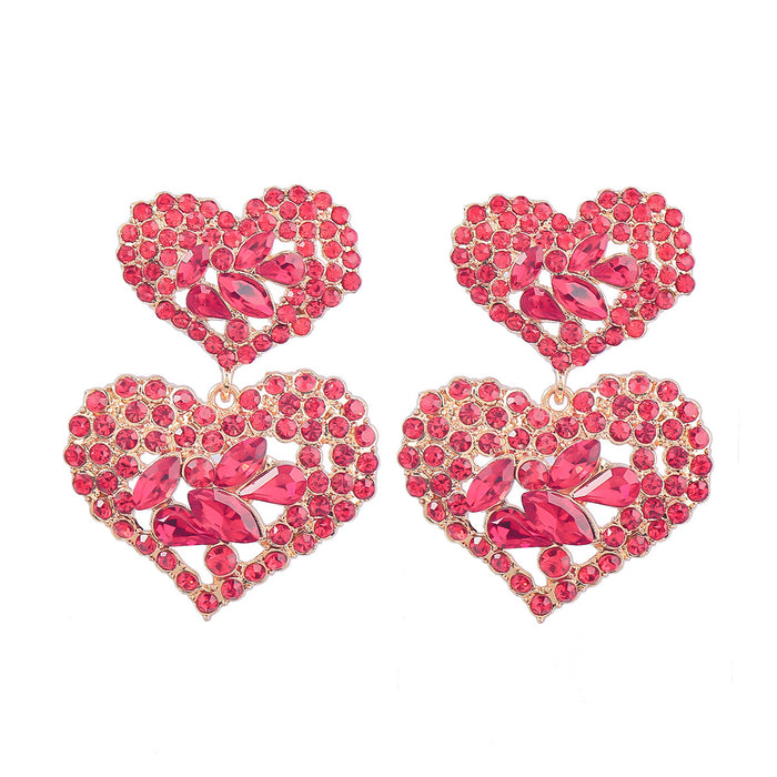 Jewelry WholesaleWholesale Multilayer Heart Shaped Alloy Color Rhinestone Earrings JDC-ES-JL944 Earrings 氿乐 %variant_option1% %variant_option2% %variant_option3%  Factory Price JoyasDeChina Joyas De China