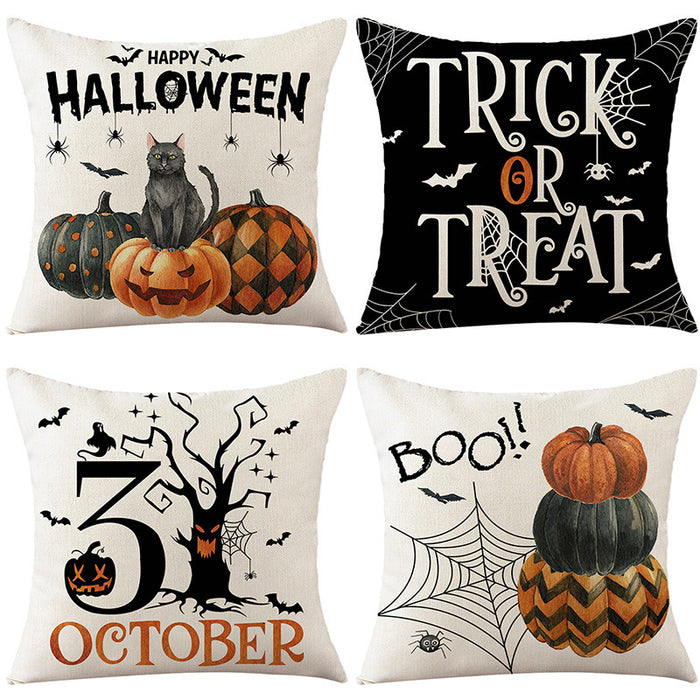 Wholesale Pillowcase Linen Print Halloween Without Pillow MOQ≥2 JDC-PW-LMJ003