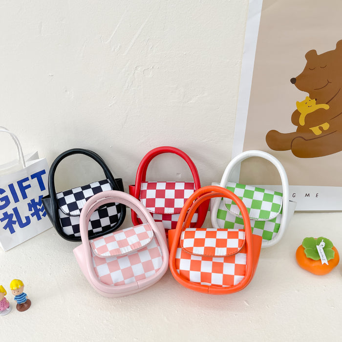 Jewelry WholesaleWholesale PU material plaid colorful children's handbag JDC-HB-KM023 Handbags 卡曼 %variant_option1% %variant_option2% %variant_option3%  Factory Price JoyasDeChina Joyas De China