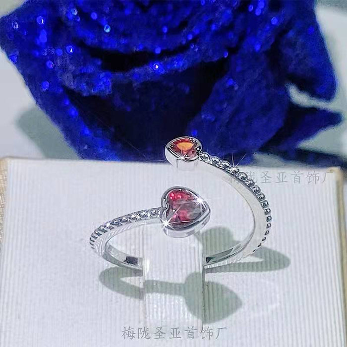 Wholesale 12 Months Different Colors Precious Stones Copper Couple Rings MOQ≥2 JDC-RS-ShengY001