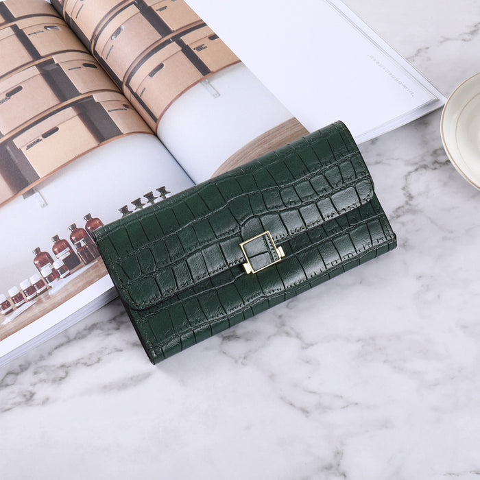 Wholesale Wallet PU Solid Color Buckle Multi-card Large Capacity Coin Purse JDC-WT-Enyibei003