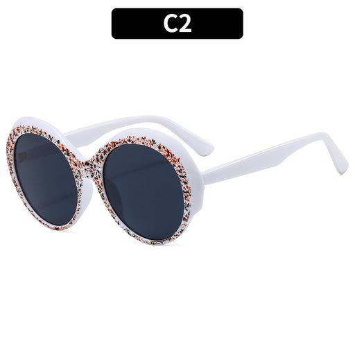 Jewelry WholesaleWholesale Round Frame Printed Sunglasses Plain Face UV Protection JDC-SG-XIa025 Sunglasses 锡安 %variant_option1% %variant_option2% %variant_option3%  Factory Price JoyasDeChina Joyas De China