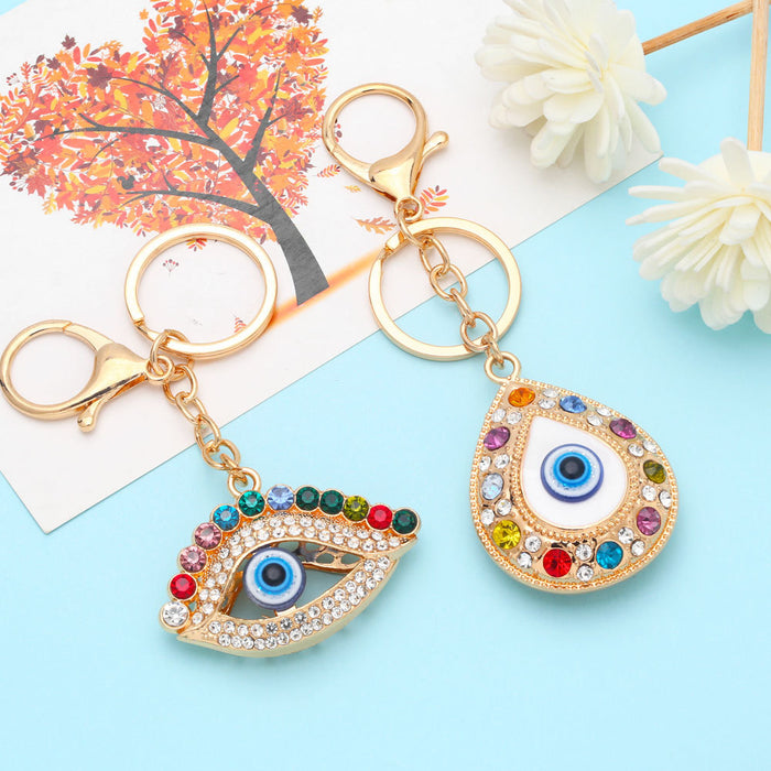 Wholesale Keychains For Backpacks creative big eyes key chain pendant metal keychain kca36 JDC-KC-AS002