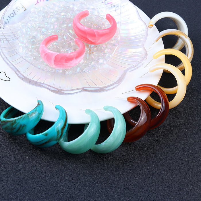 Wholesale Geometric Candy Color Exaggerated Drop Earrings Acrylic Earrings MOQ≥2 JDC-ES-DUAI001