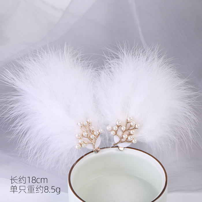 Wholesale Feather Hairpin Plush Children JDC-HC-ZanNiang001