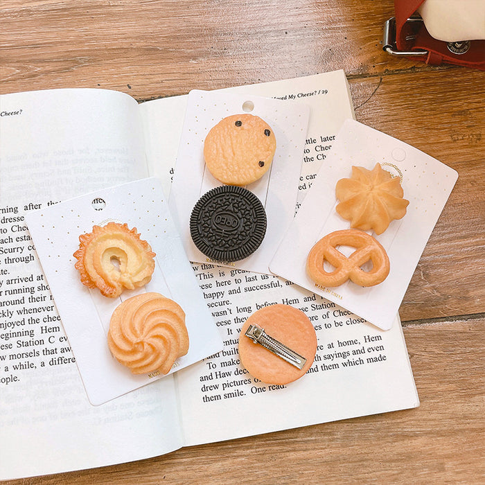 Wholesale Hair Clips Metal Resin Cookie Simulation JDC-HC-WangFeng009