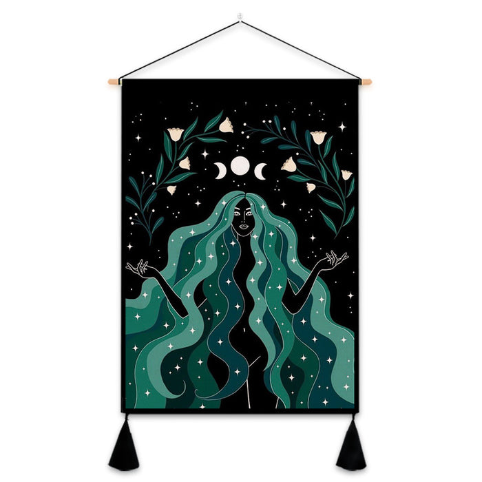 Wholesale Decorative Brushed Cloth Moon Print Wall Hanging Cloth MOQ≥2 JDC-DCN-Jianjie012