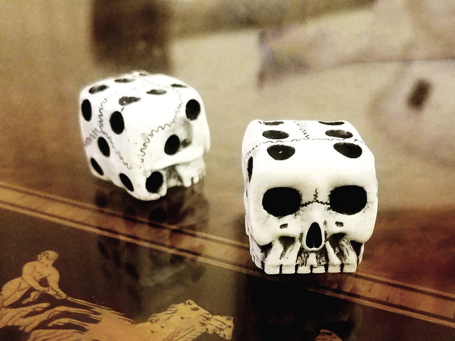 Wholesale Ornament Halloween White Skull Dice Toys MOQ≥2 JDC-OS-HongYu002