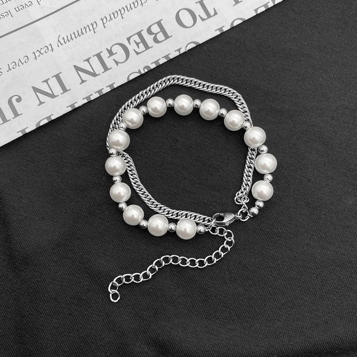 Jewelry WholesaleWholesale Hip Hop Pearl Titanium Steel Cuban Bracelet JDC-BT-JiuB008 Bracelet 玖柏 %variant_option1% %variant_option2% %variant_option3%  Factory Price JoyasDeChina Joyas De China