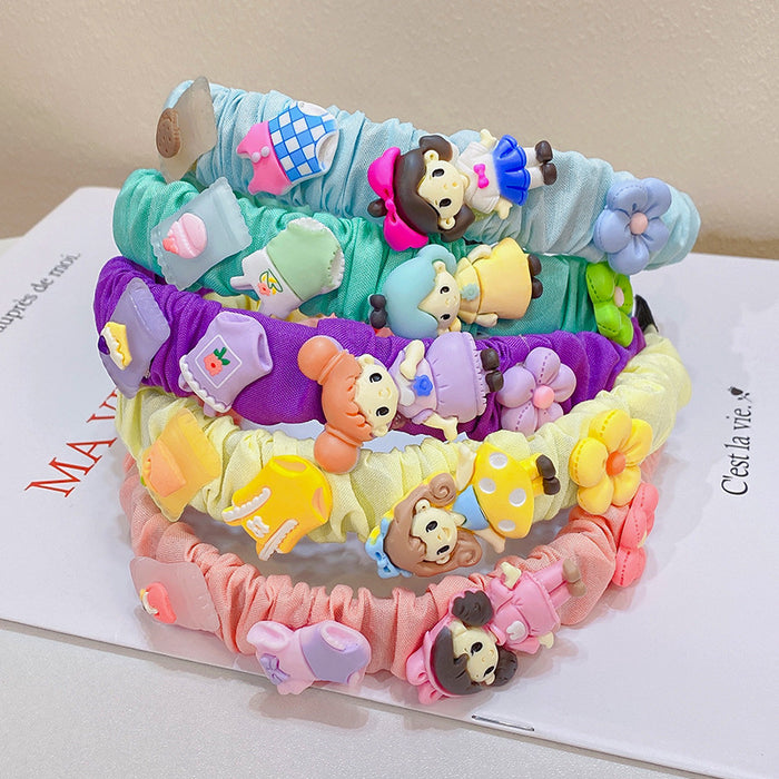 Wholesale cloth children cartoon flower princess headband MOQ≥2 JDC-HD-RXi006