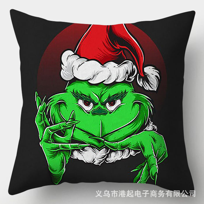 Wholesale Pillowcase Christmas Printed Cartoon Peach Skin JDC-PW-Gangqi001